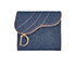Christian Dior Saddle Wallet, &pound;145, Accessories, Blue/Pink, Denim/Leather, Front view